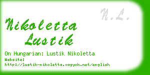 nikoletta lustik business card